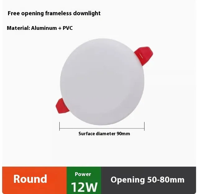 Adjustable Hole Tube Ultra-thin LED Panel Light in square shape, aluminium body, white light
