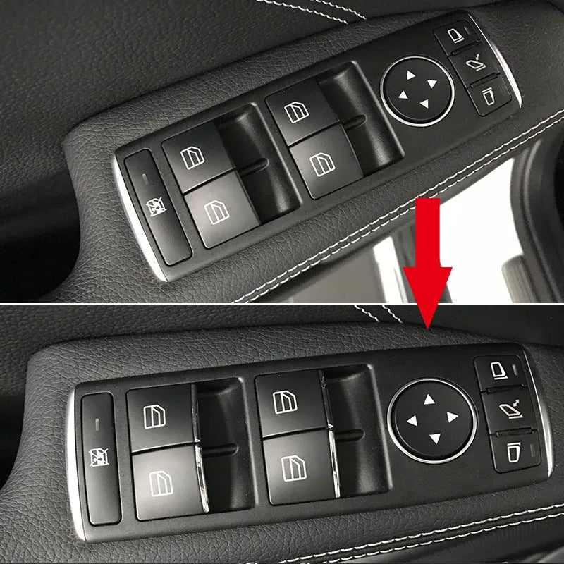 Black glitter window lift button decorative sticker for automotive interior customisation