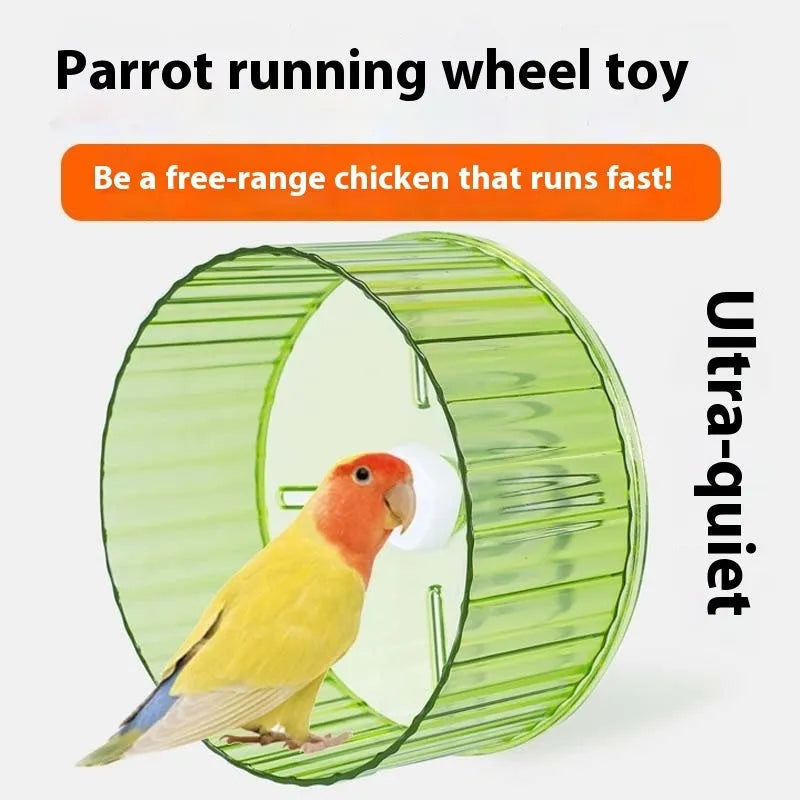 21cm plastic parrot exercise wheel bird treadmill toy in multiple colour options