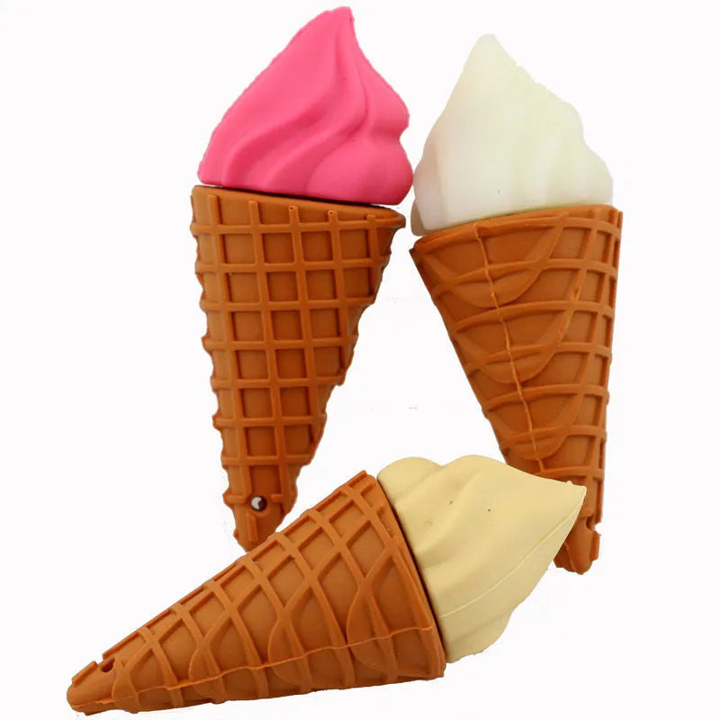 Cute mini ice cream shaped USB memory stick in pink colours with 32GB or 64GB storage capacity