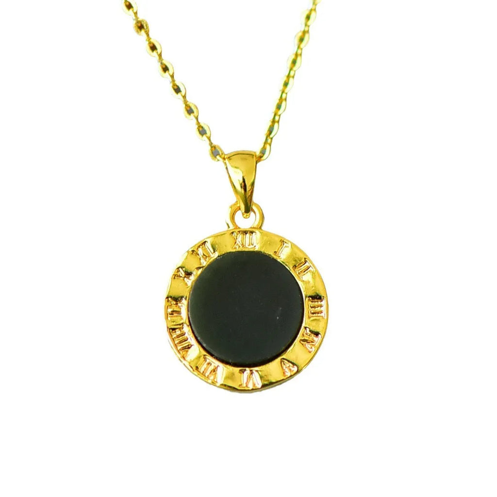 Natural Hetian Jade pendant with copper inlaid details on necklace chain