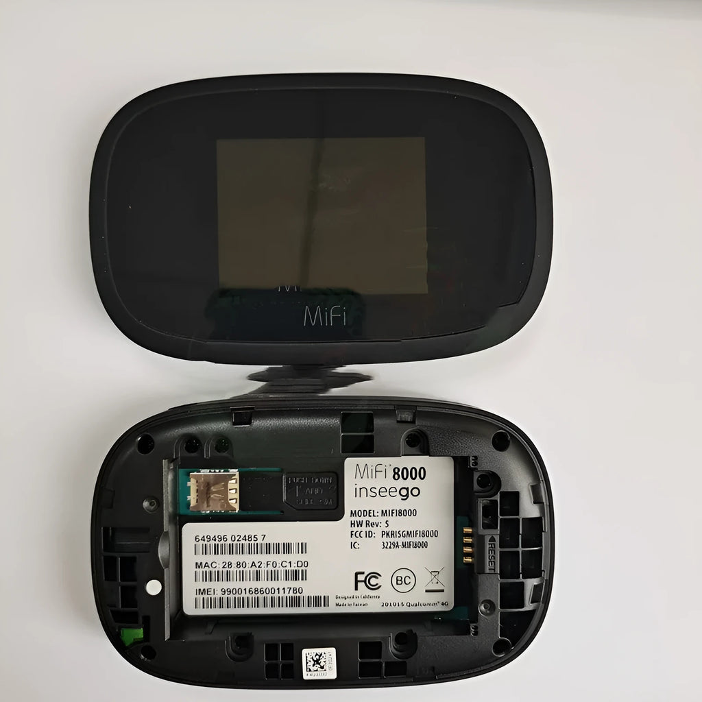 Black mifi8000 portable 4G wireless router with compact dimensions