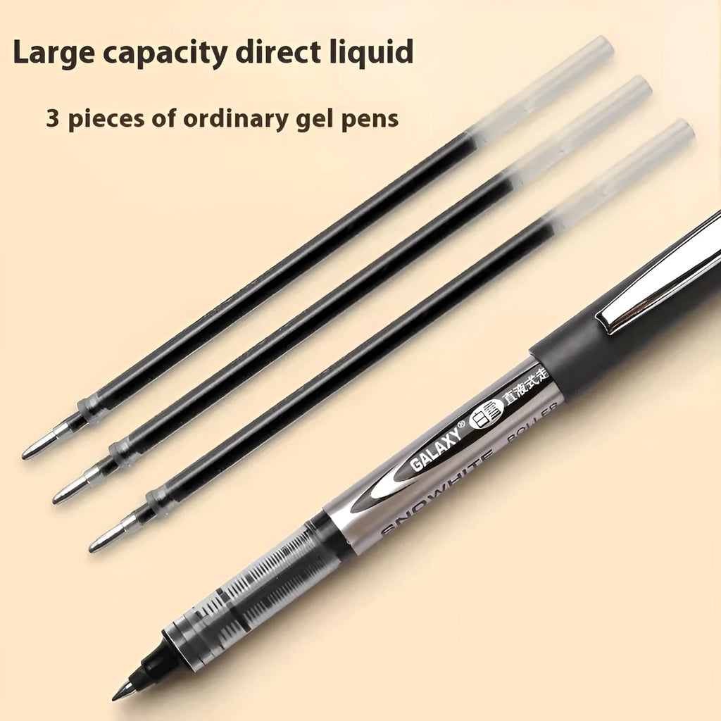 Water-based quick-drying signature pens with 0.5mm tips in multiple colours, packaged in 12-piece box