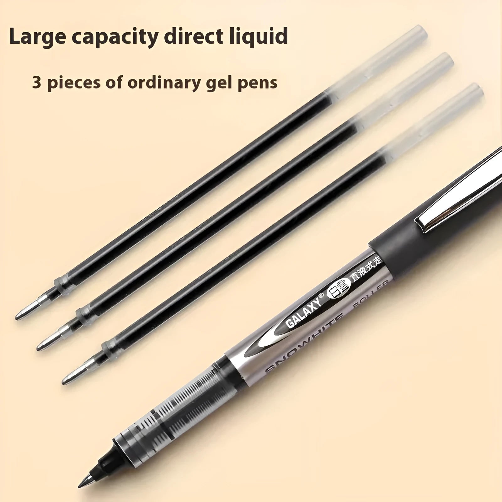 Water-based quick-drying signature pens with 0.5mm tips in multiple colours, packaged in 12-piece box