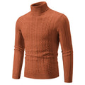 Men's slim twist turtleneck pullover in chenille fabric shown in milky white colour
