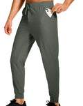 Men's loose fit casual trousers in solid colour made from polyester fabric