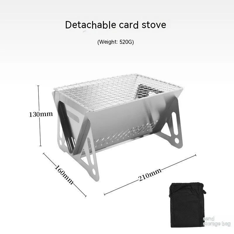Stainless steel folding barbecue oven large size for outdoor cooking 1-2 people with storage bag