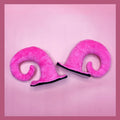 Pair of black composite fibre demon horns for motorcycle helmet customisation