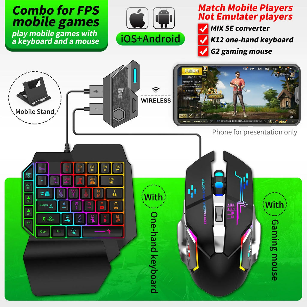 Gamwing Jiaying MIX USB keyboard mouse converter for mobile gaming in official suit colour
