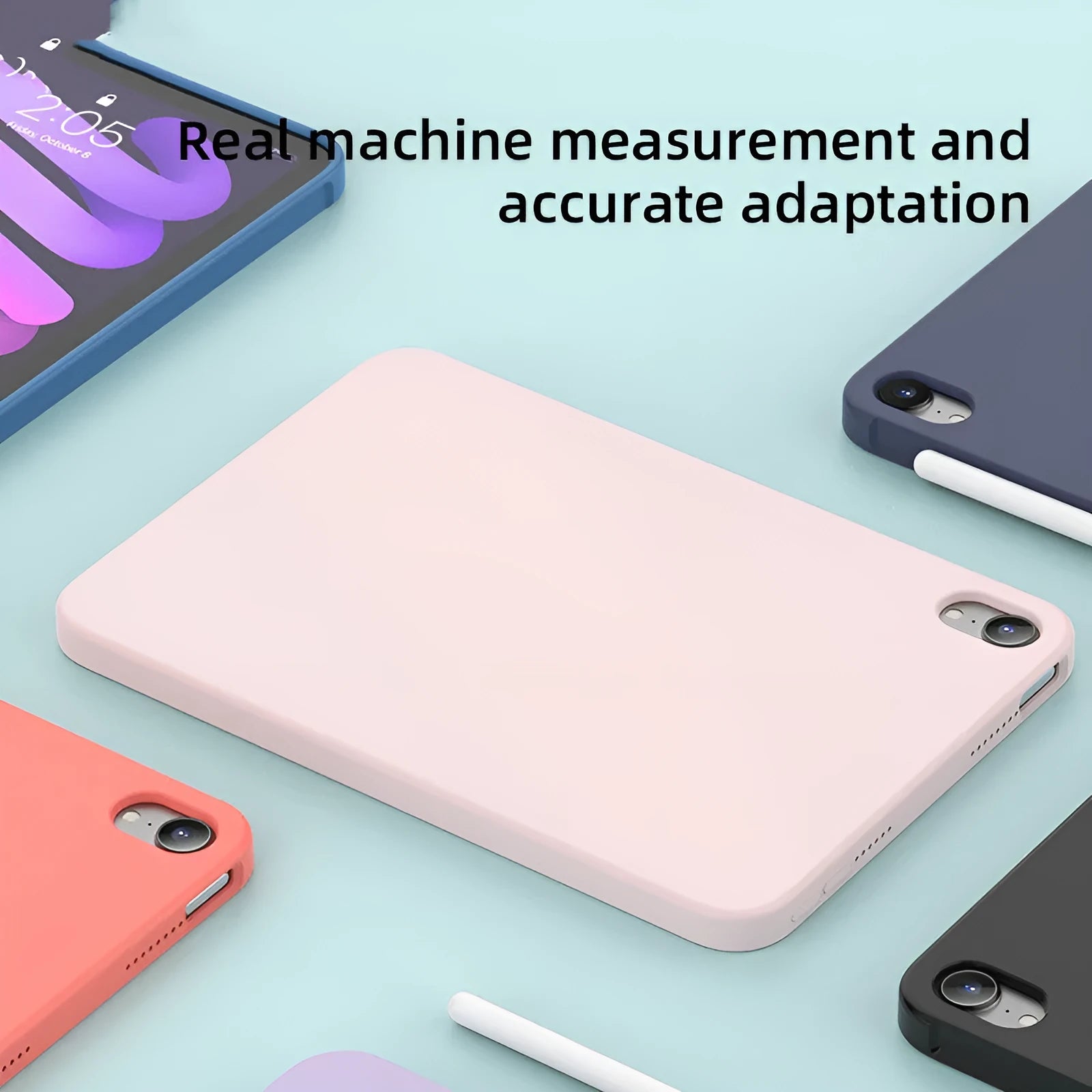 Liquid silicone tablet case in solid colour for iPad, back cover style with all-inclusive drop-resistant design