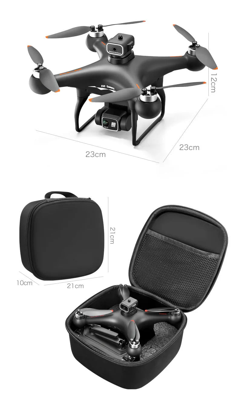 S116 black brushless UAV drone with obstacle avoidance sensors and HD camera