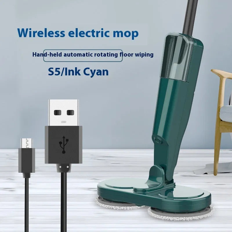 Wireless sweeping and mopping machine in S5 Green colour with USB charging port
