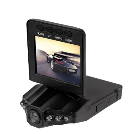 H198 HD six-light infrared night vision car dashboard camera recorder on a windscreen