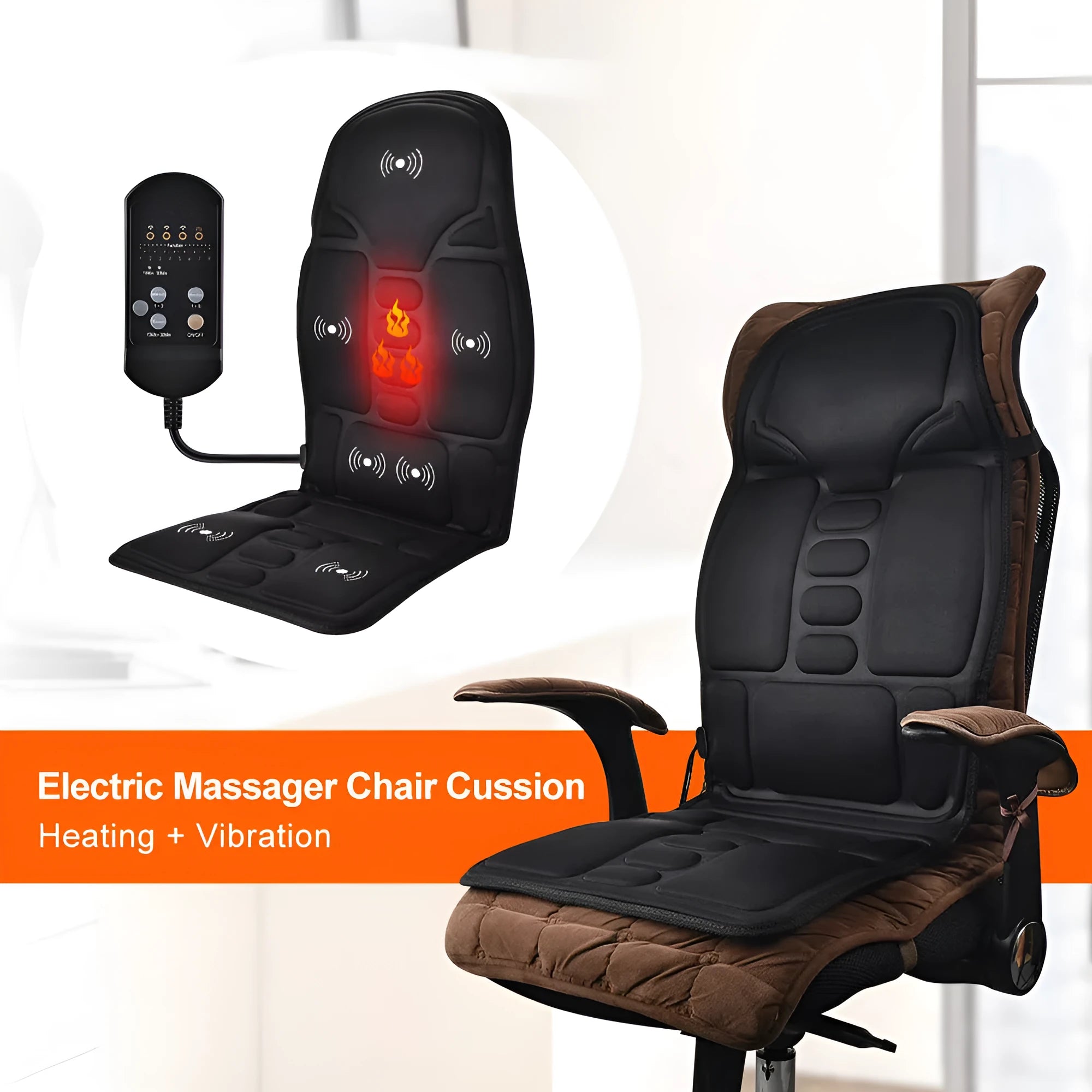 Kneading electric instrument for cervical vertebra car with wireless remote control and Bluetooth in Black-OPP bag