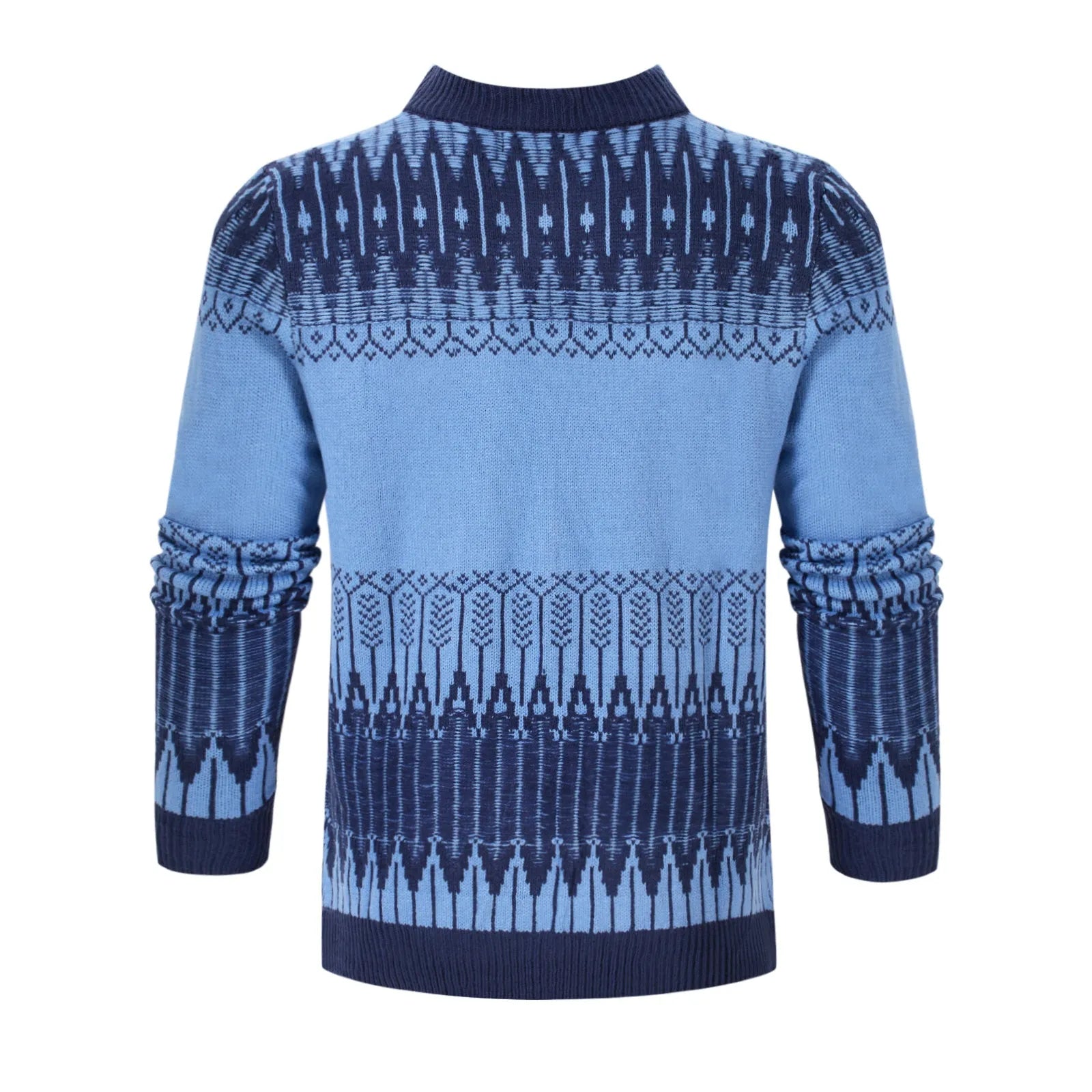 Men's acrylic knitted long-sleeve pullover sweater in three style variations