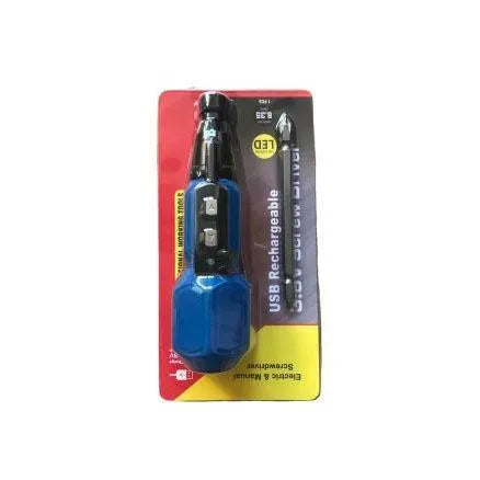 Black and blue alloy steel straight handle 36V electric screwdriver with lithium battery