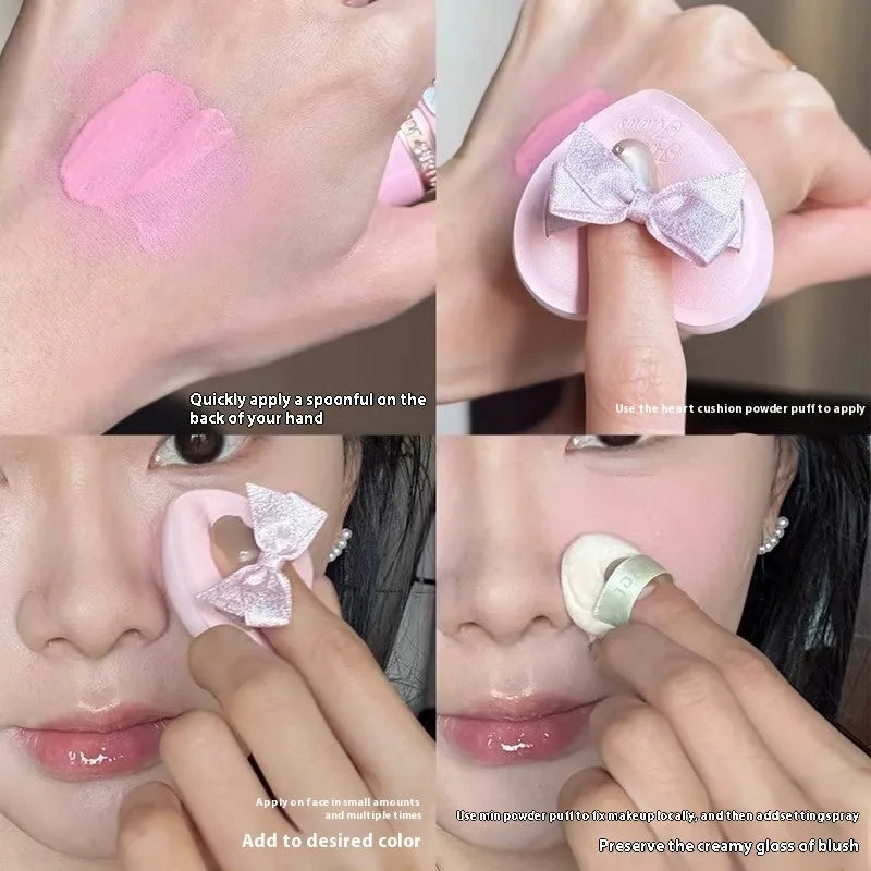 Cupid series liquid blush bottle showing six natural colour shades for cheek makeup application