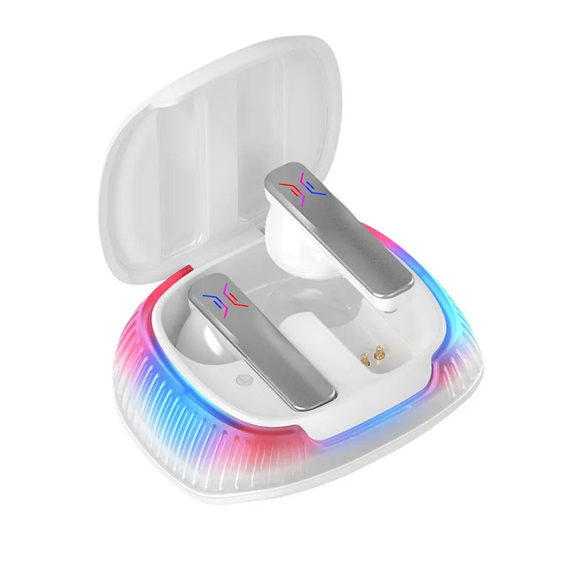 Hall Flashing low-latency wireless gaming headset in black, earplug style with Bluetooth 5.0