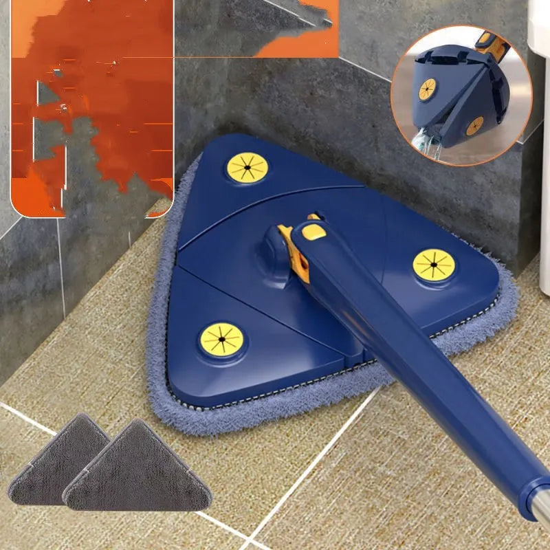Triangle mop ceiling cleaning gadget in Pearl White with hand twist handle and wiper blade