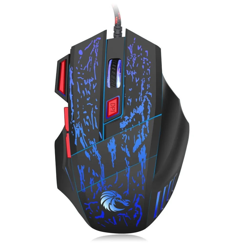 H300BK colour wired USB gaming mouse with luminous lighting effects and ergonomic design