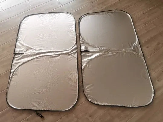 Titanium silver car sunshade with aluminium foil construction for heat insulation
