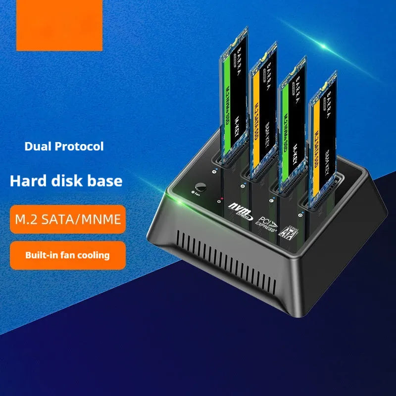 Aluminium M2 dual protocol SSD base with dimensions 90mm by 78mm by 34mm