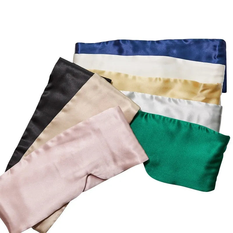 Mulberry silk sleep eye mask shown in one of seven available colours for light blocking