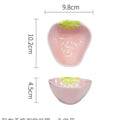 Cute strawberry pattern porcelain dinnerware set with flower bowls, plates, and twist spoon