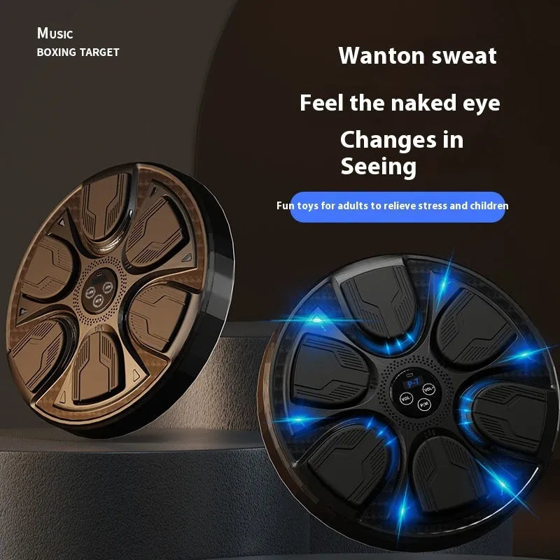 Black leather PP intelligent music boxing machine wall target for home reaction training