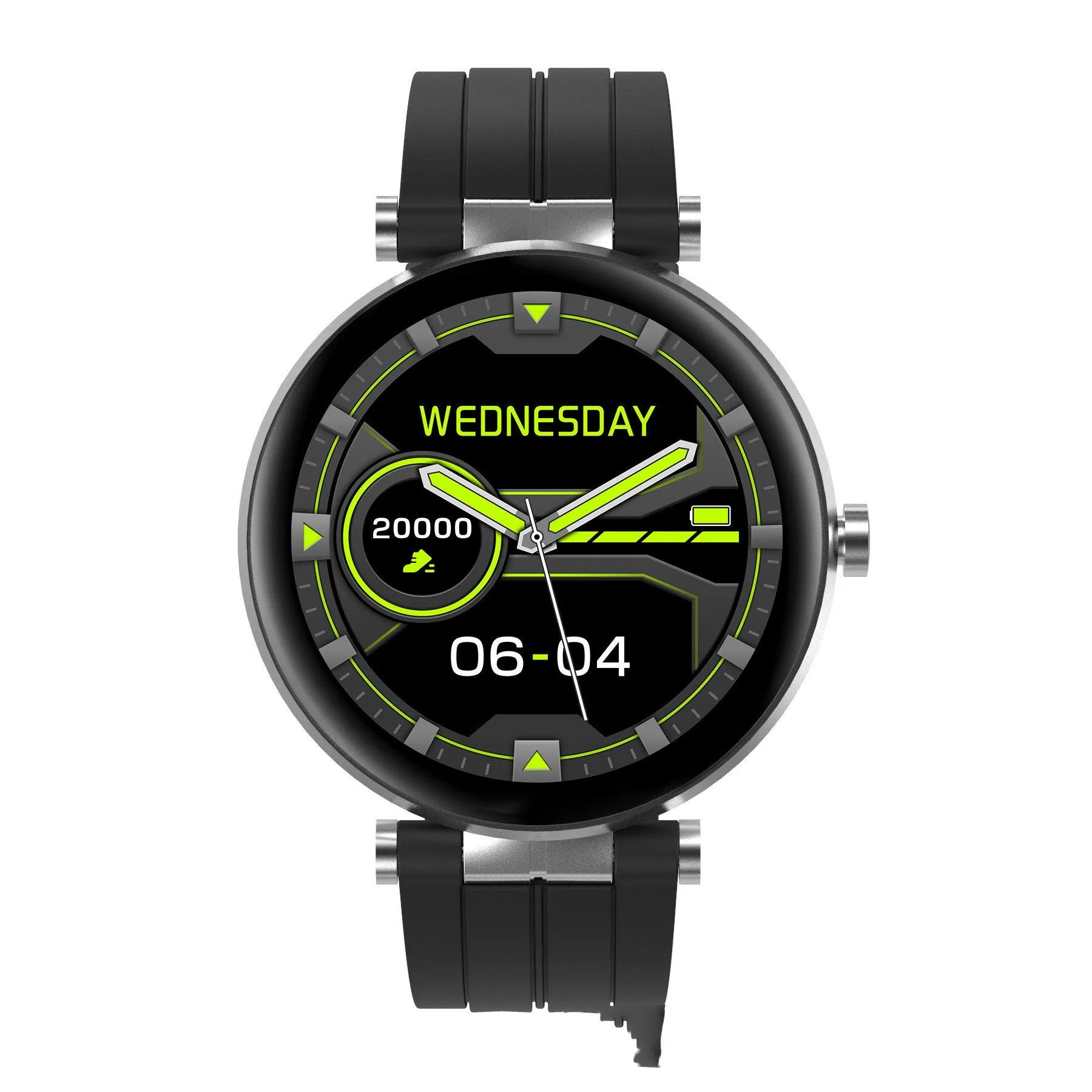 Smart watch blood pressure bracelet with heart rate monitoring, 1.3 inch screen, silicone strap, black colour