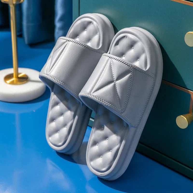 Non-slip EVA bathroom slippers with 3.5cm thick sole in five colour options