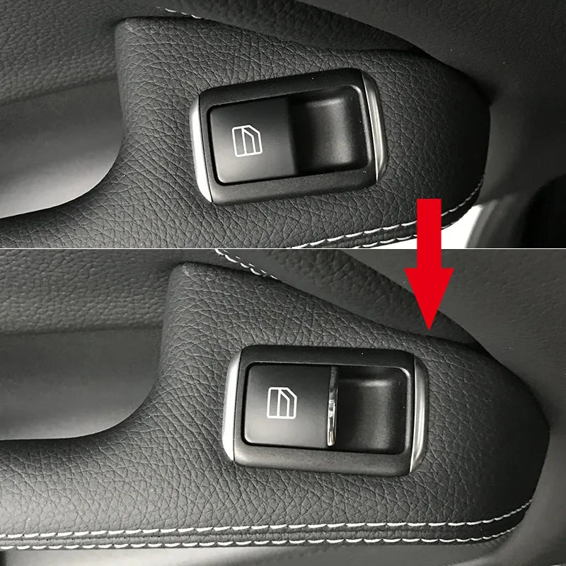 Black glitter window lift button decorative sticker for automotive interior customisation