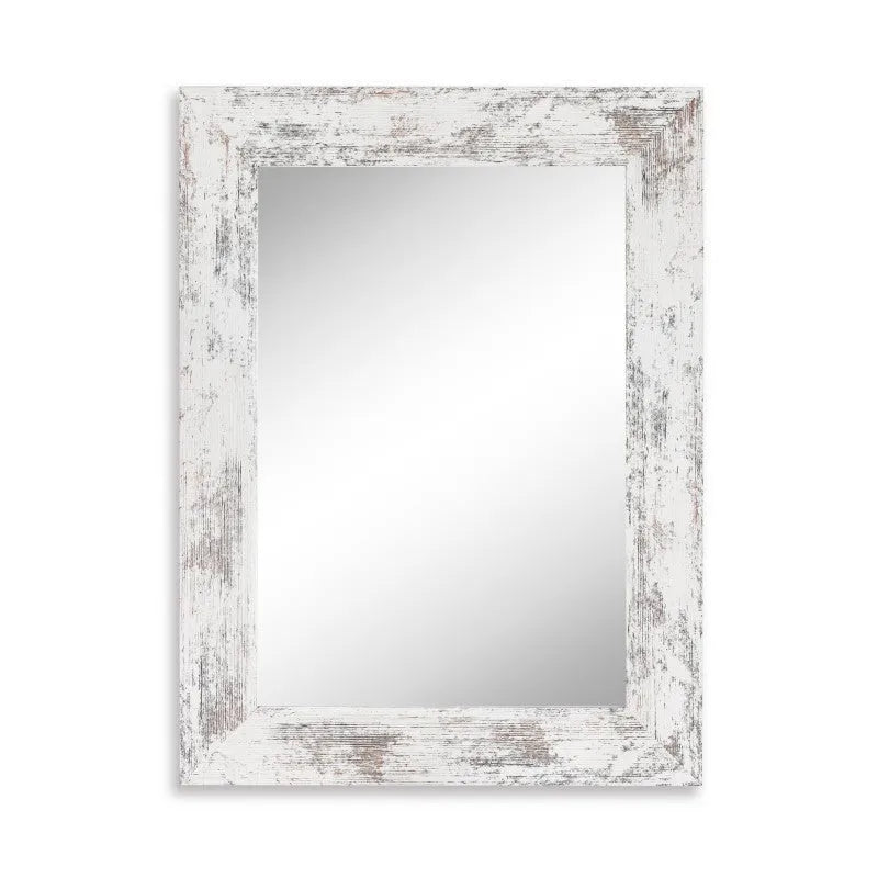 Wall-mounted bathroom mirror with retro Chinese style frame in Little White colour