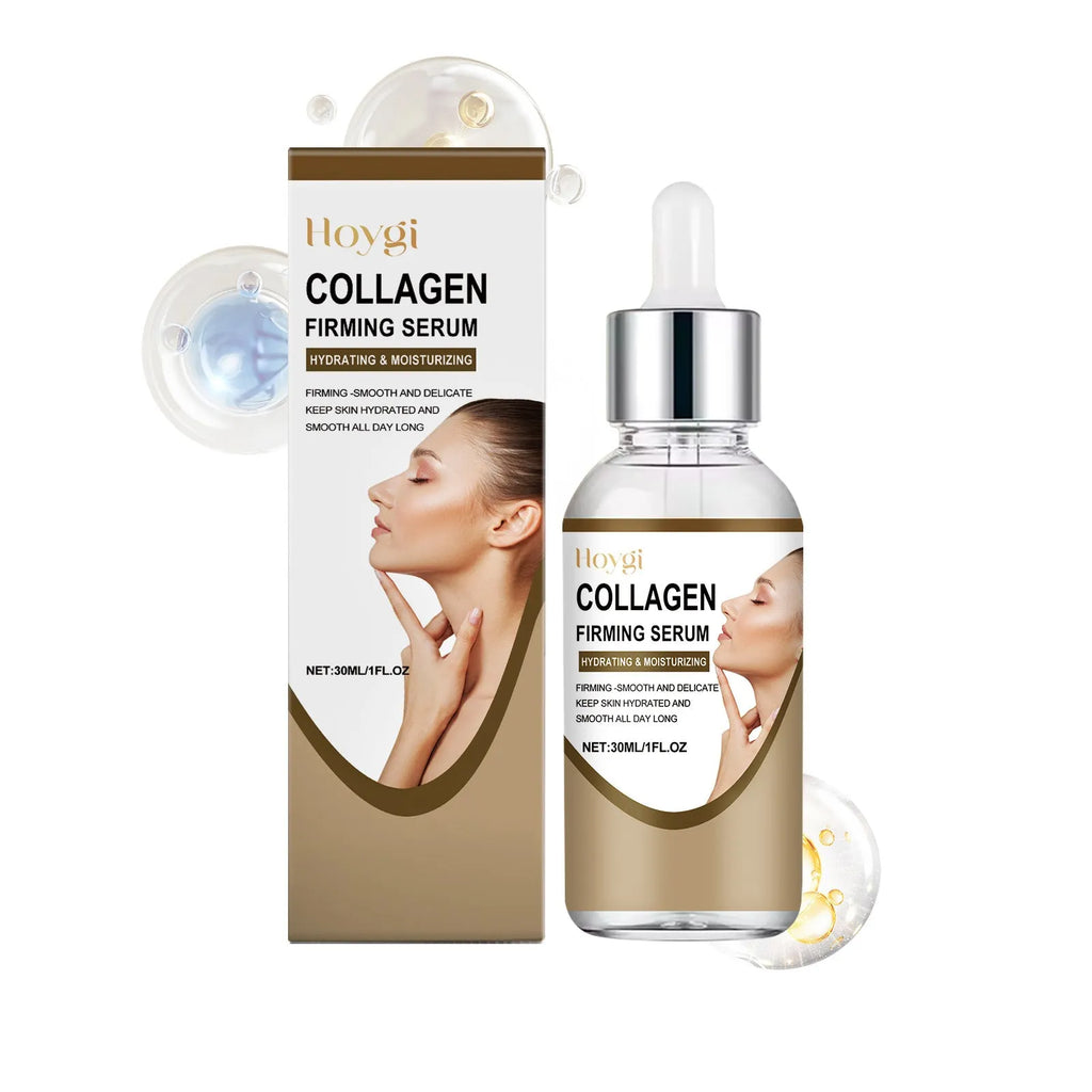 Collagen firming care solution 30ml bottle on white background