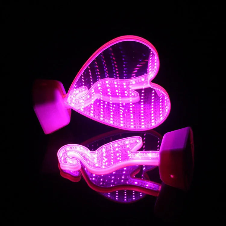 LED double-sided love tunnel light with plastic housing and USB power connection