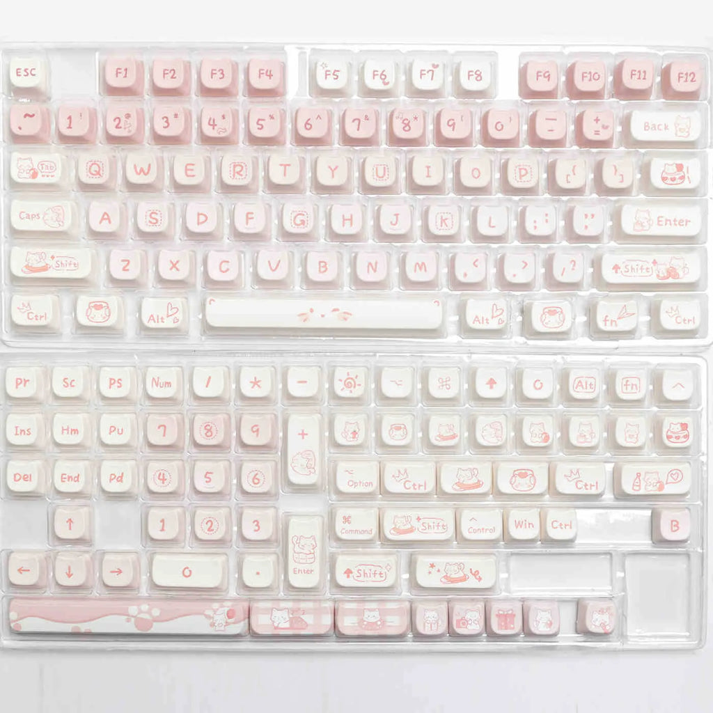 Full set of PBT sublimation key caps for mechanical keyboards showing alphanumeric and modifier keys