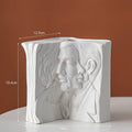 Ceramic decorative book stand with glazing surface in modern simple style
