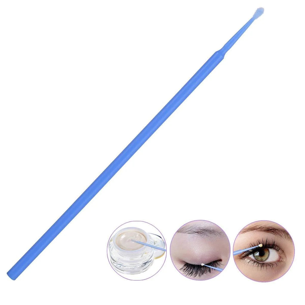 Disposable flock-tipped micro applicator brushes in multicolours, bendable stick, 200-500 pcs for eyelash extensions and makeup