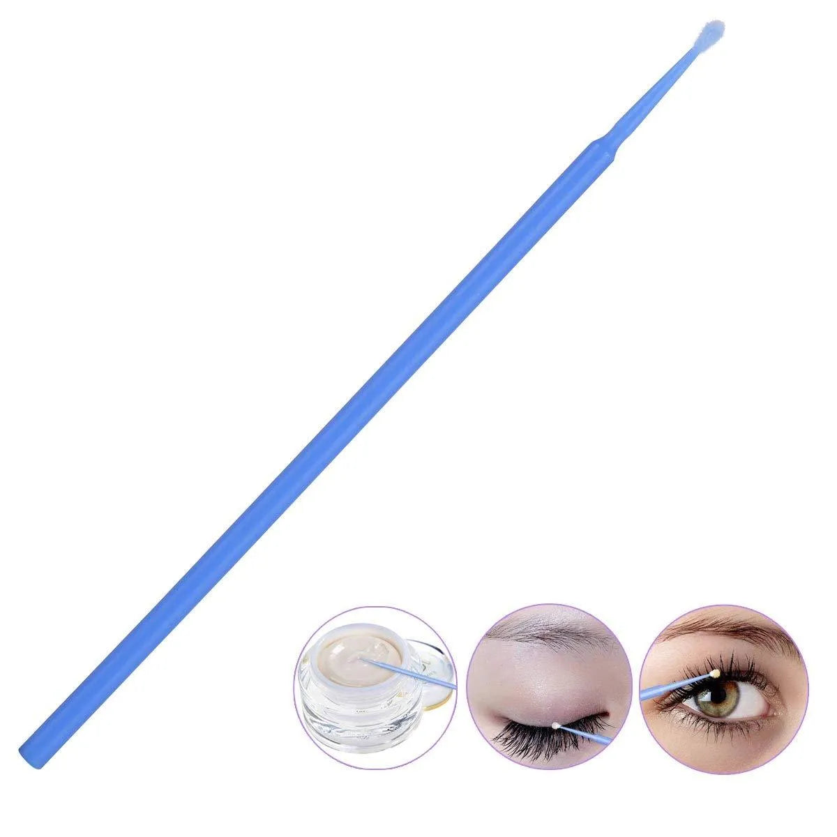 Disposable flock-tipped micro applicator brushes in multicolours, bendable stick, 200-500 pcs for eyelash extensions and makeup