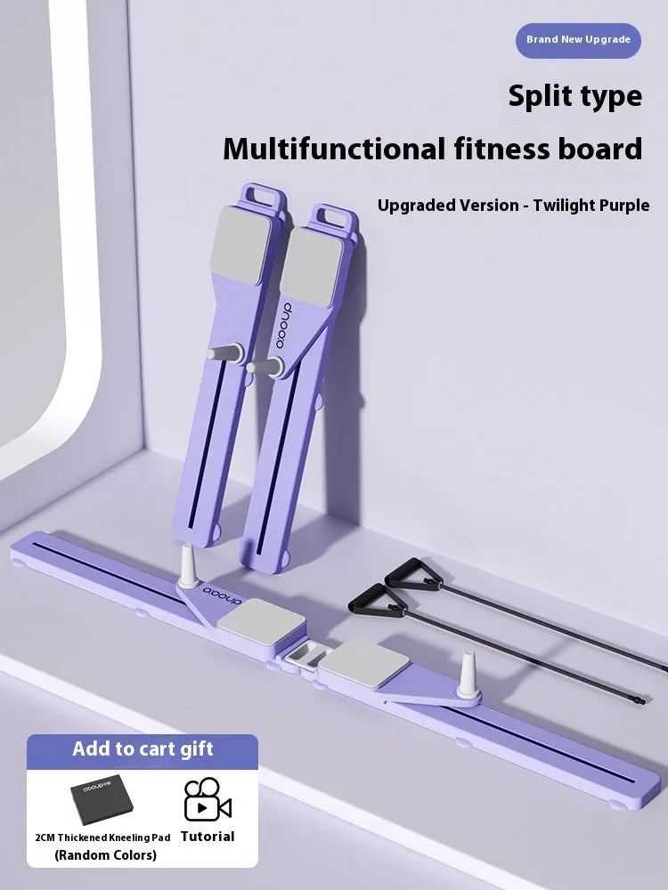 A purple multifunctional split skiing machine trainer, an 85cm long PP supine board for home fitness exercises.