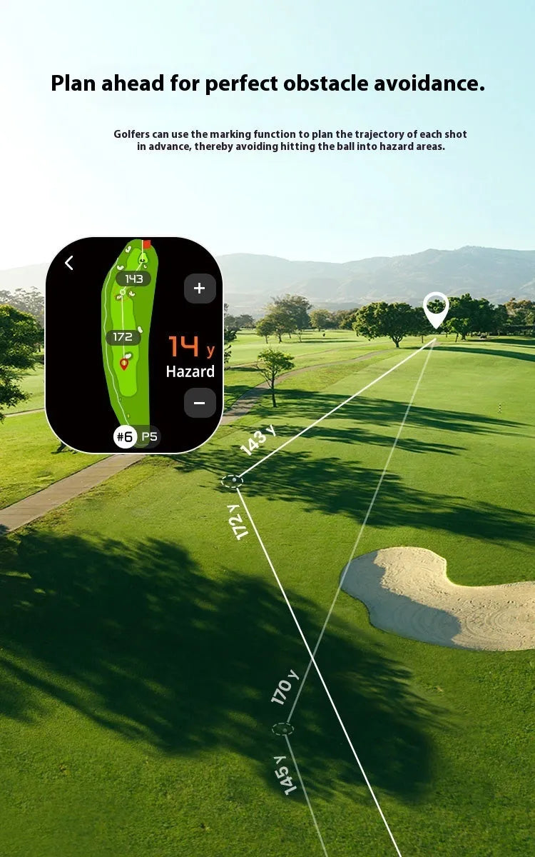 GenePro G1 GPS rangefinder in black with AMOLED touch screen and compact plastic body