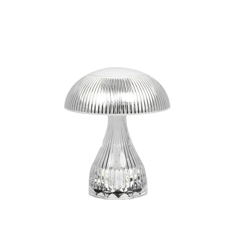 Rechargeable touch lamp with acrylic body showing three colour changing modes
