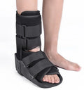 Grey Achilles tendon rehabilitation walking boot with aluminium supports and nylon straps.