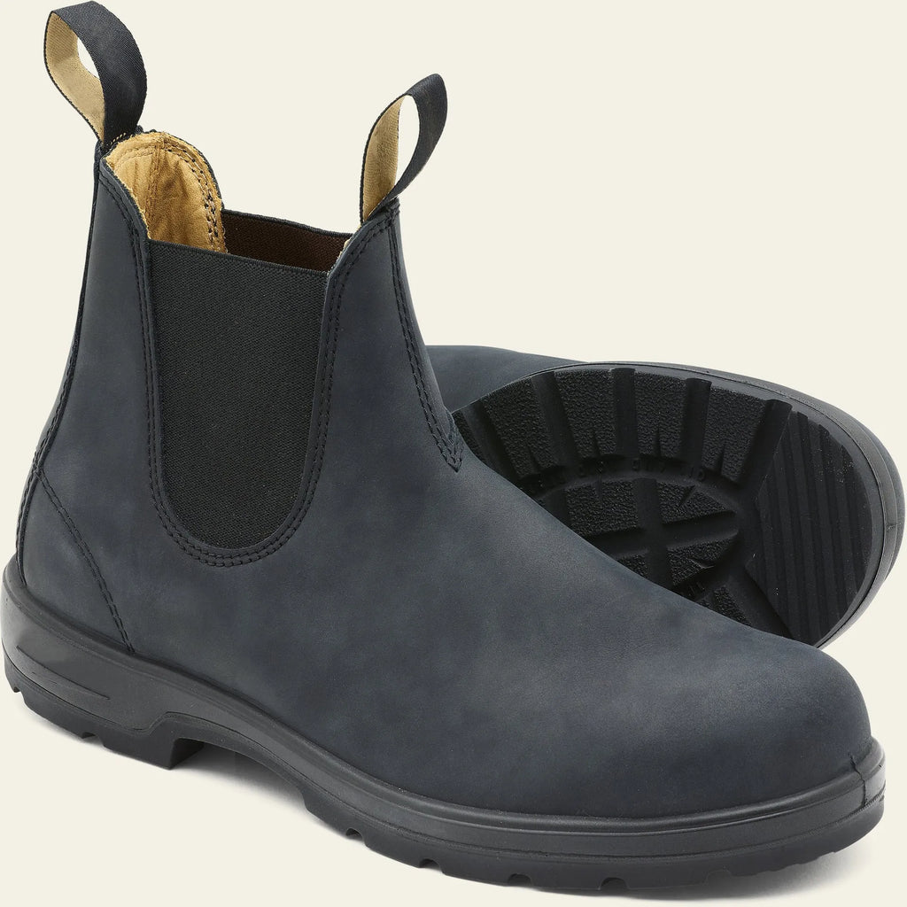 Vintage brown genuine leather unisex Chelsea boots with a chunky sole and frosted finish.