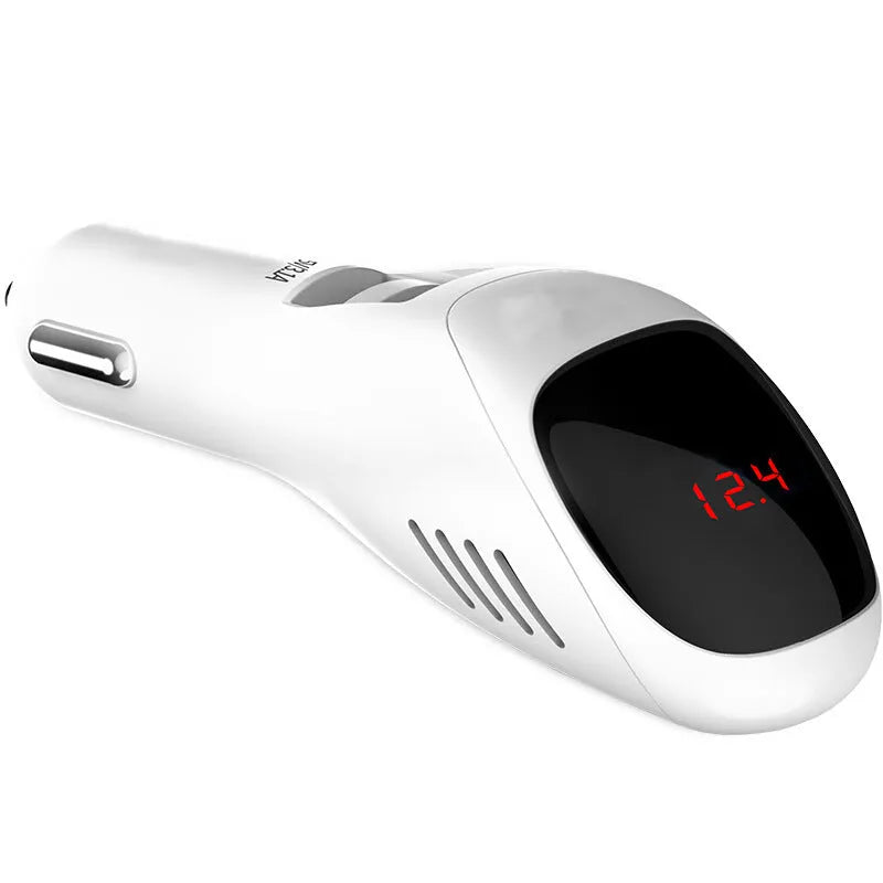 White car USB charger with negative ion purifier for cigarette lighter socket