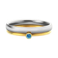 December birthstone engraved titanium steel ring with electroplated finish in geometry shape.