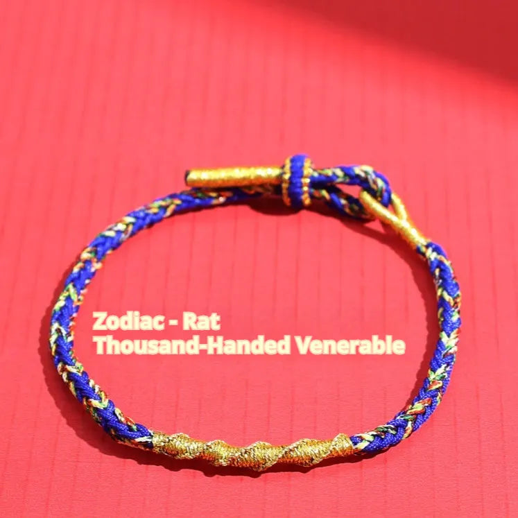 Eight-strand woven colourful guardian strap in zodiac colour options with hand-woven flexible wire construction