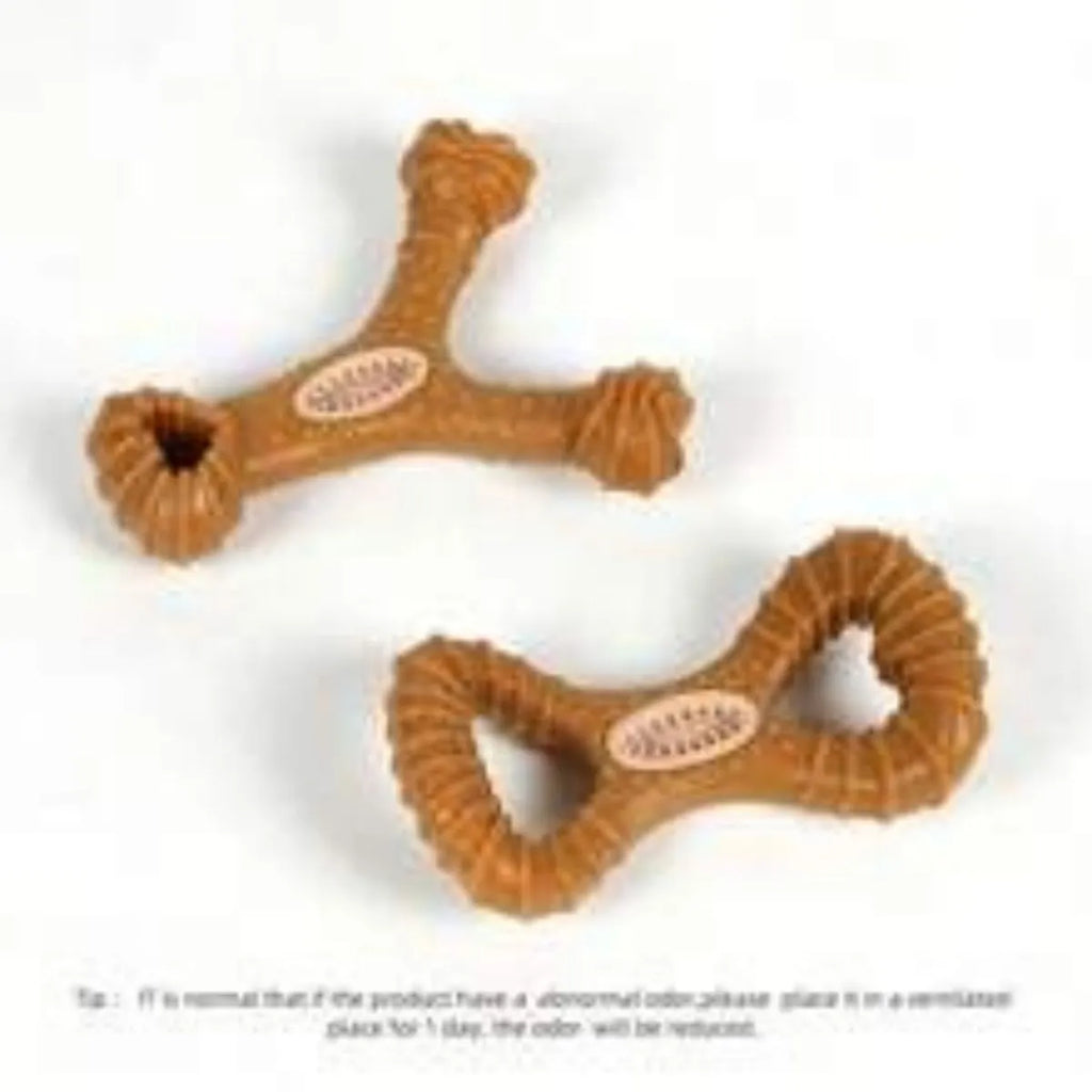 Durable dog chew bone toy for dental health in 8-shape and Y-shape variations