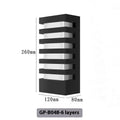 Modern minimalist outdoor wall lamp aluminium alloy IP55 80x120x260mm 5-layer LED12W black finish