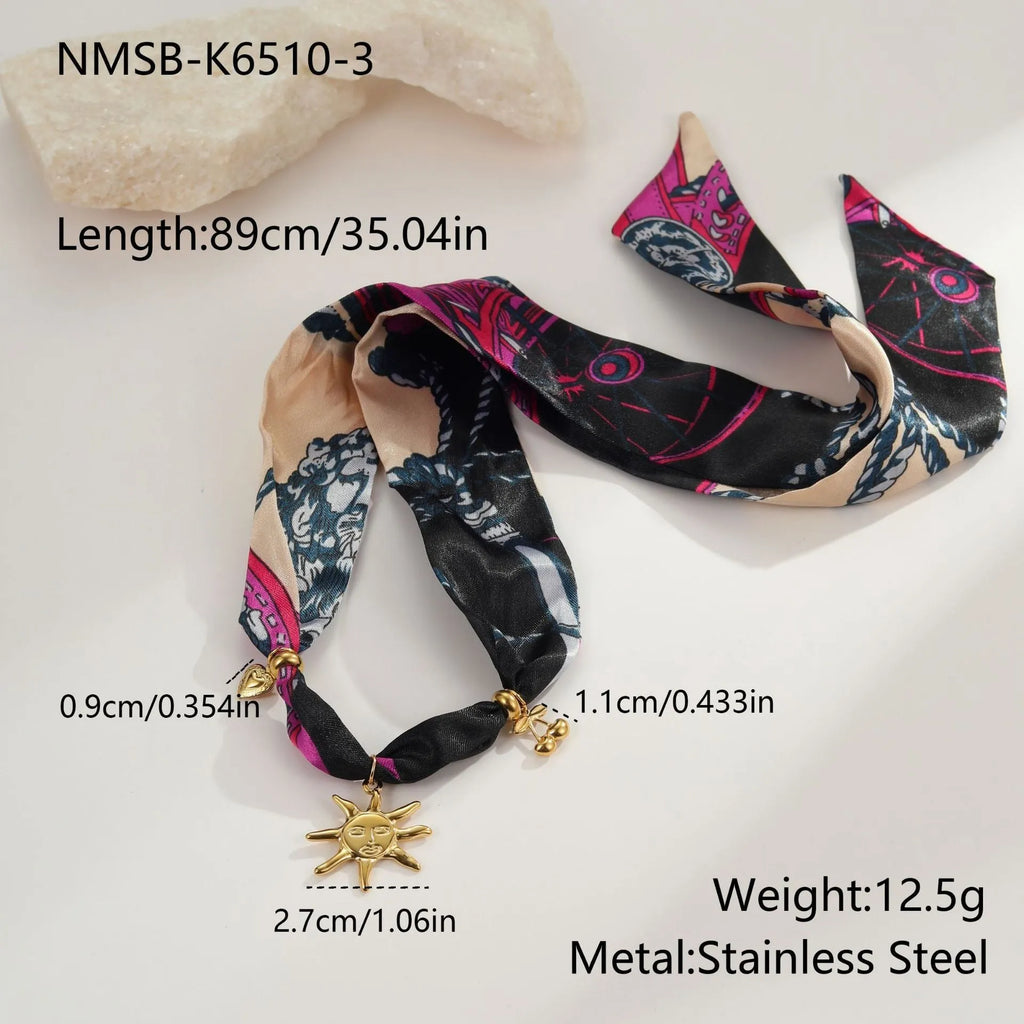 Stainless steel geometric pendant necklace with 18K electroplated finish on adjustable 41-50cm chain